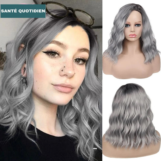 Perruque femme cheveux gris