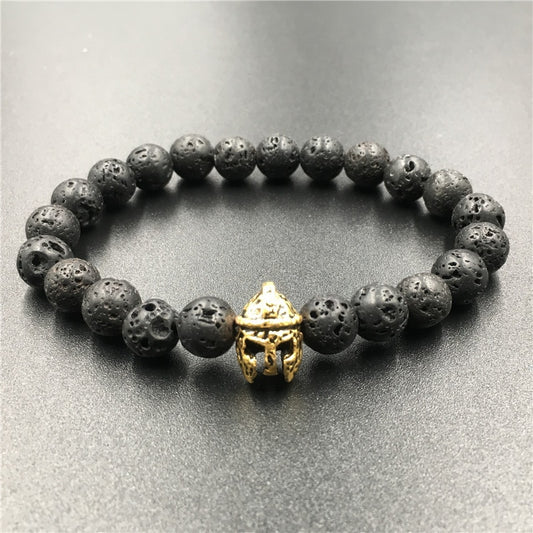 Bracelet de gladiateur en pierres noires