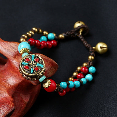 Bracelet en perles turquoises du Népal