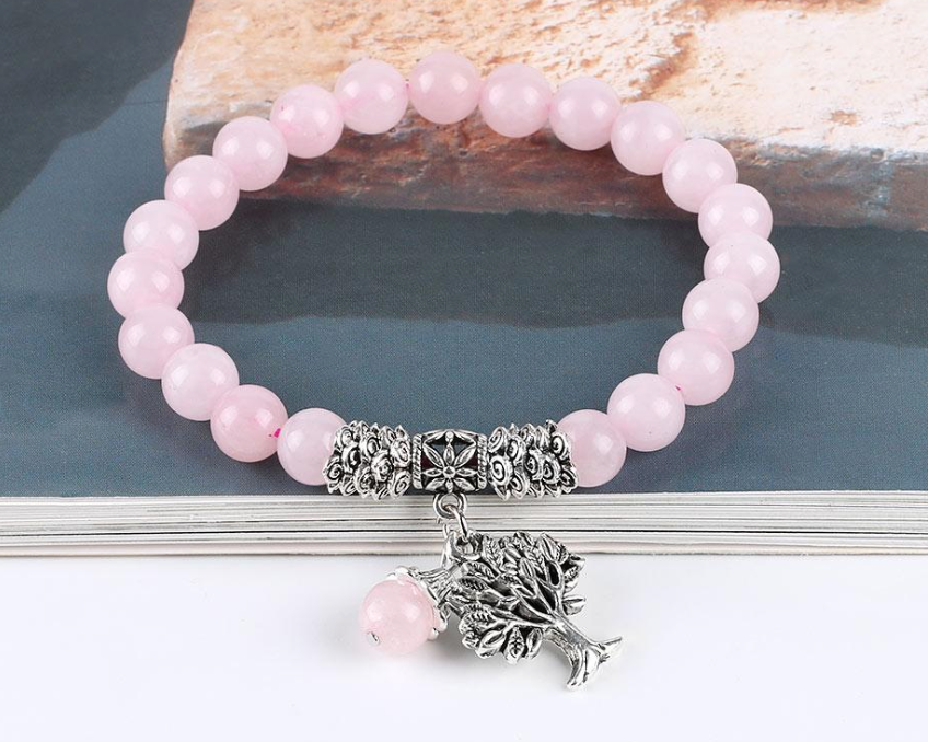 Bracelet en quartz rose