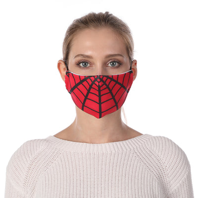 Masque imprimé toile d'araignée rouge