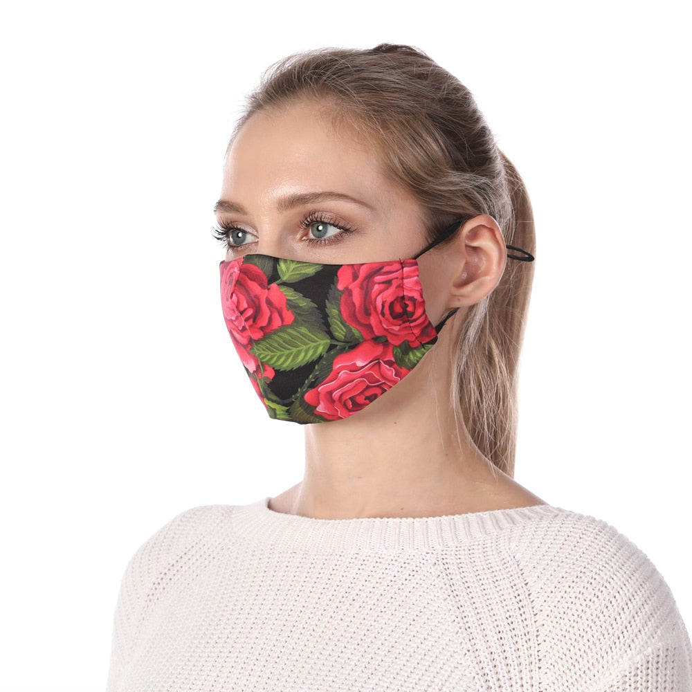 Masque imprimé Roses