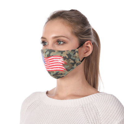 Masque imprimé lavable camouflage USA
