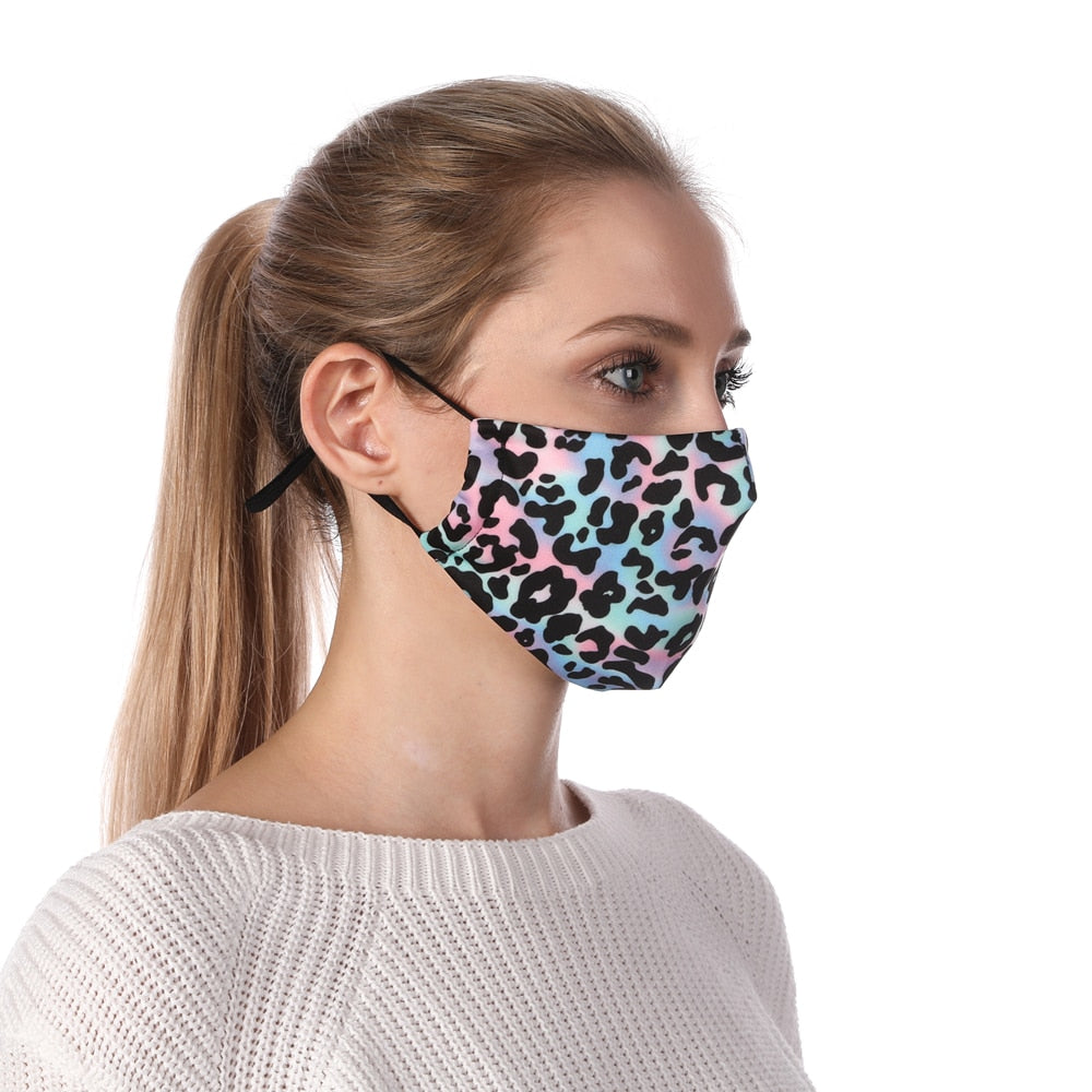 Achat Masque facial léopard imprimé animal coton lavable réutilisable  bouche couvre-nez 100% coton respirant réutilisable lavable masques cordon  réglable en gros