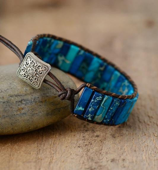 Agate bleue bracelet
