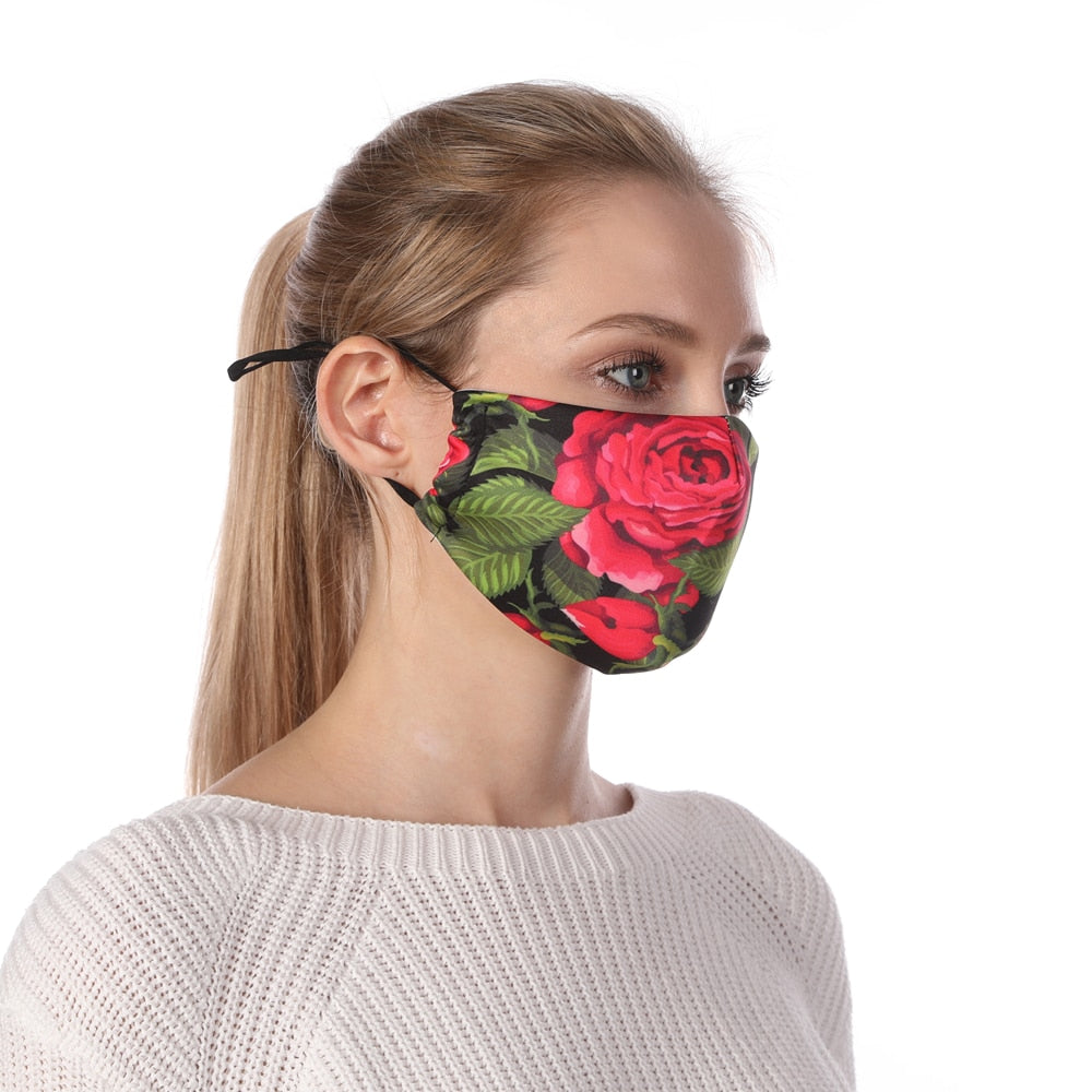 Masque imprimé Roses