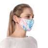 Masque imprimé lavable fleurs bleu