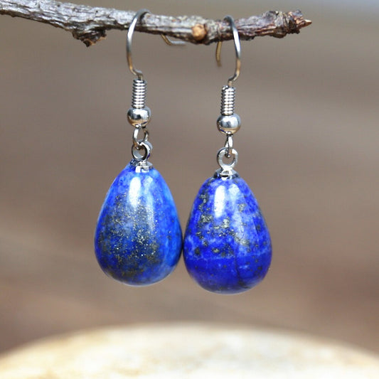Boucles d'oreilles pendantes lapis lazuli