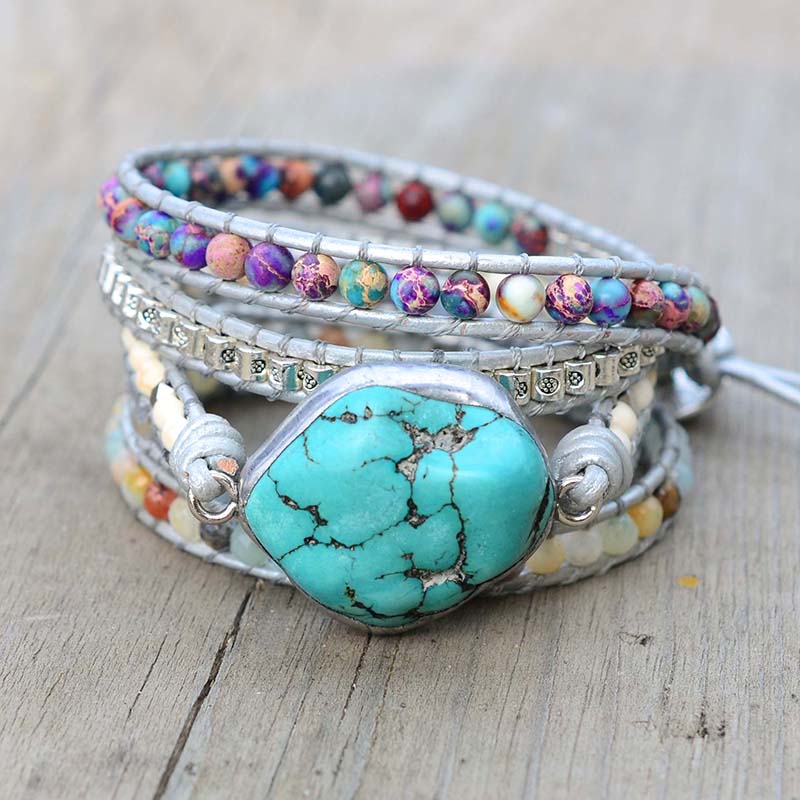 Bracelet perle turquoise femme