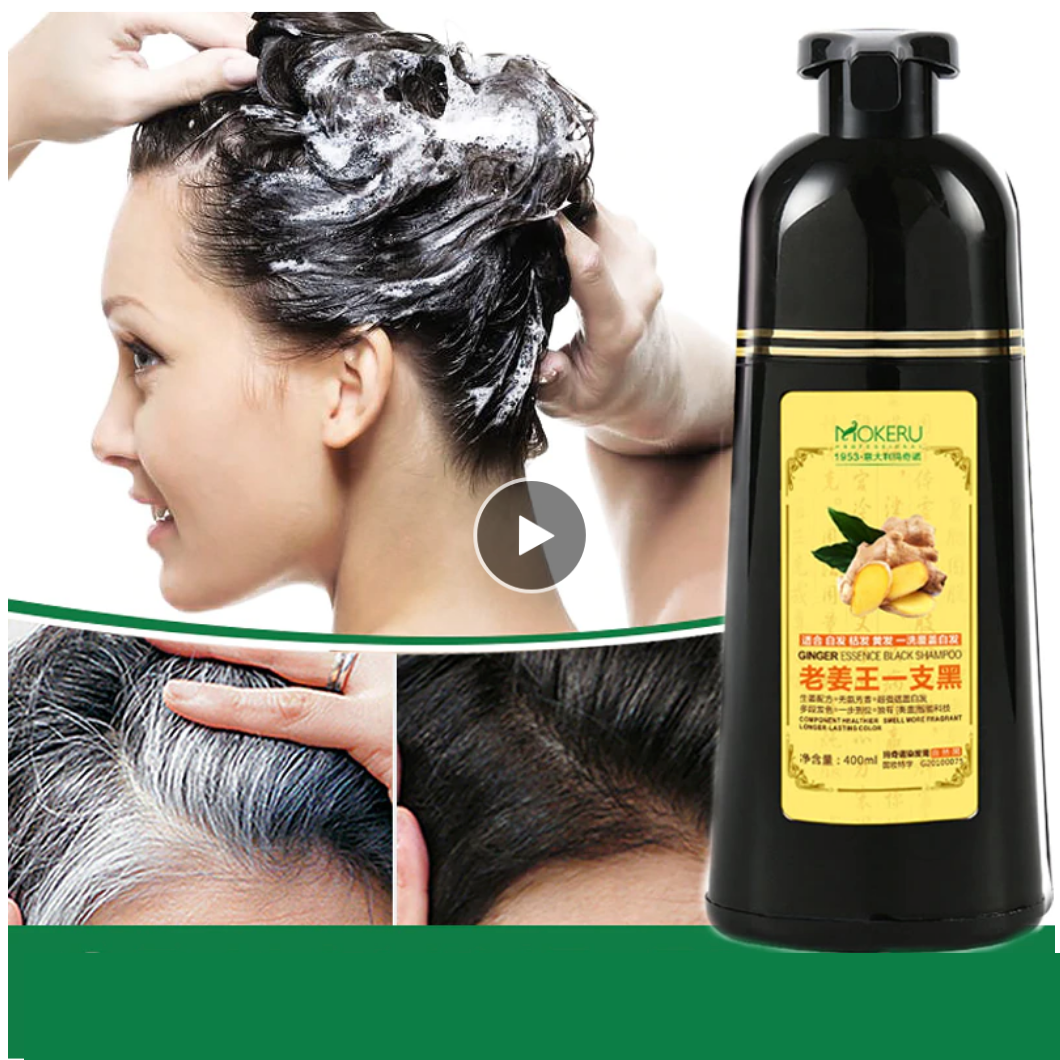 Shampoing colorant pour cheveux noirs, 500ml, organique, couvre en continu,  blanc, gris, brillant, naturel, pour femmes et hommes
