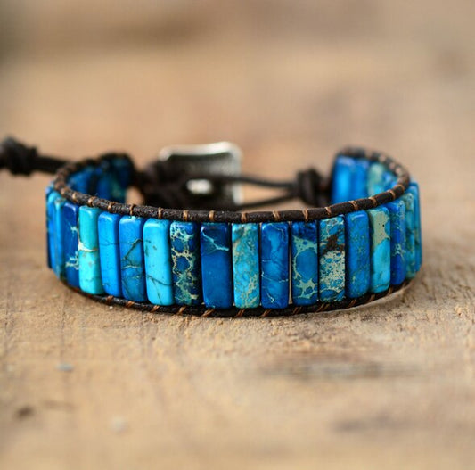 Agate bleue bracelet