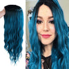 Perruque cheveux bleu