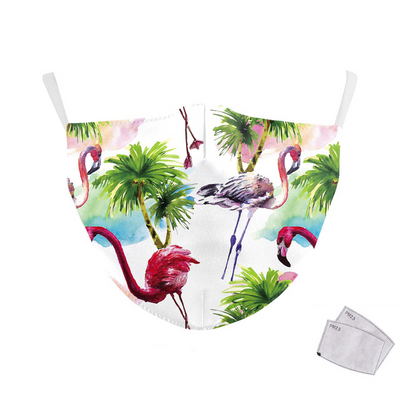 Masque protection lavable flamants roses