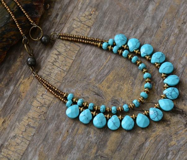 Collier goutte turquoise