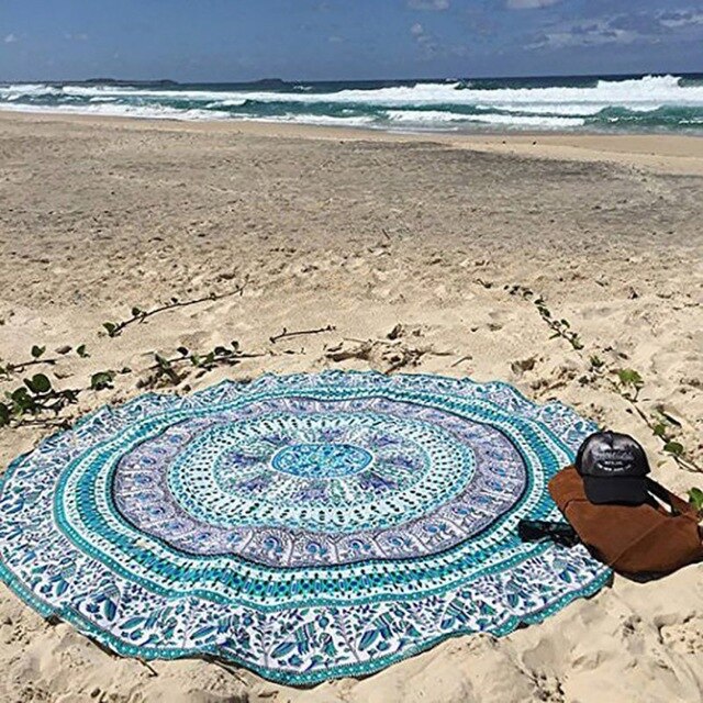 Serviette de plage ronde Mandala