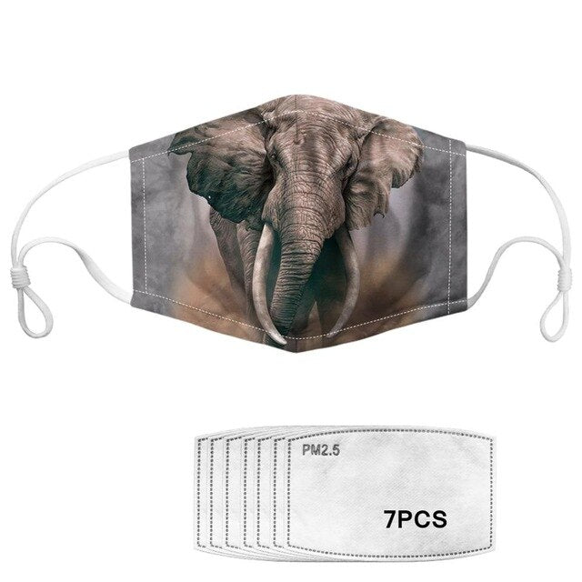 Masque lavable imprimé éléphants