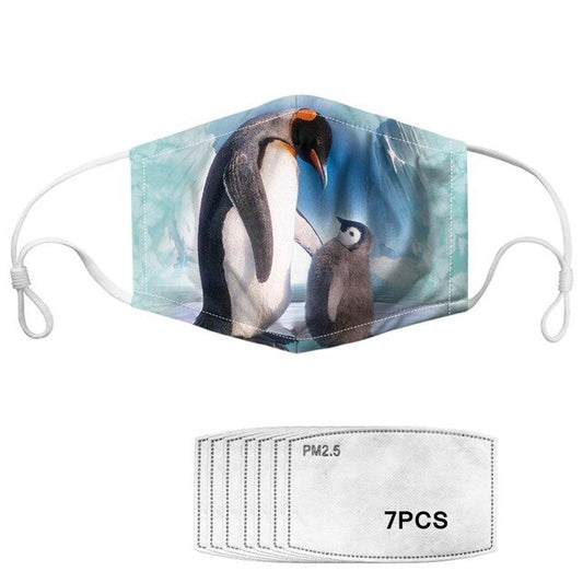 Masque filtrant imprimé pingouins
