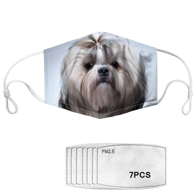 Masque en tissu imprimé chien