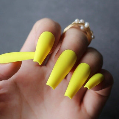 Faux ongles gel jaune