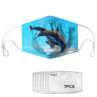 Masque tissu dauphins