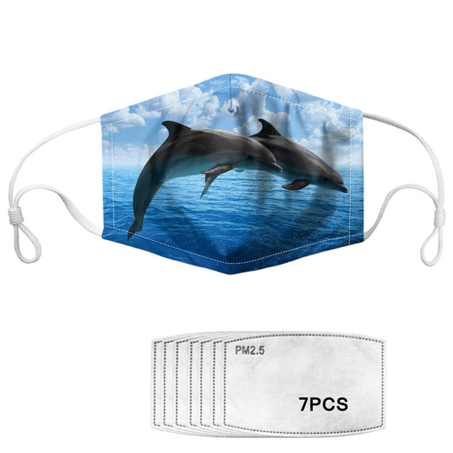 Masque imprimé filtrant dauphins