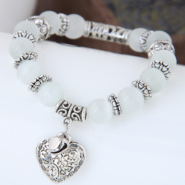 Bracelet spirituel, perles Oeil de Chat blanches, bijou chakra