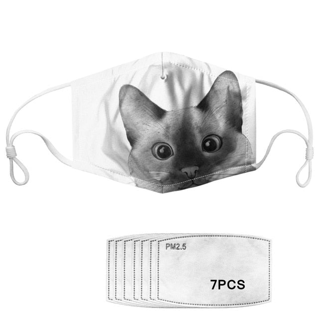 Masque protection enfant imprimé chat