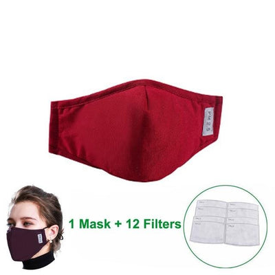 Masque avec filtre lavable rouge