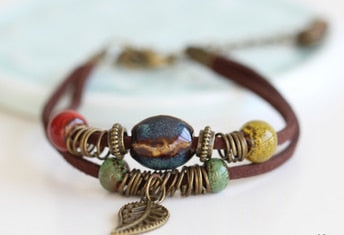 Bracelet de perles de Bohème en céramique