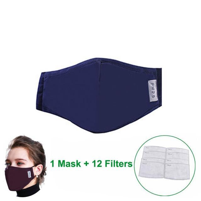 Masque avec filtre lavable bleu